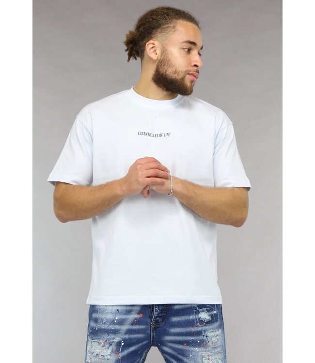 Wit Heren Essentielles of Life T Shirt