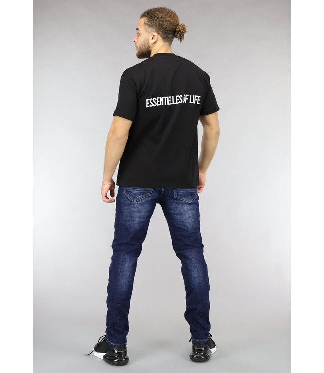 Zwart Heren T Shirt met Essentielles of Life