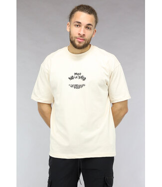 Los Ecru Heren T Shirt met Puzzel Print