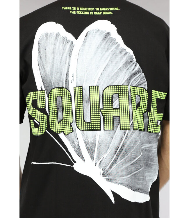 Zwart Mannen Shirt met Butterfly Print
