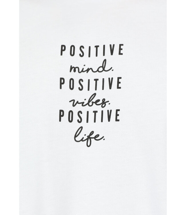 Quote T Shirt in Wit met Zwarte Tekst