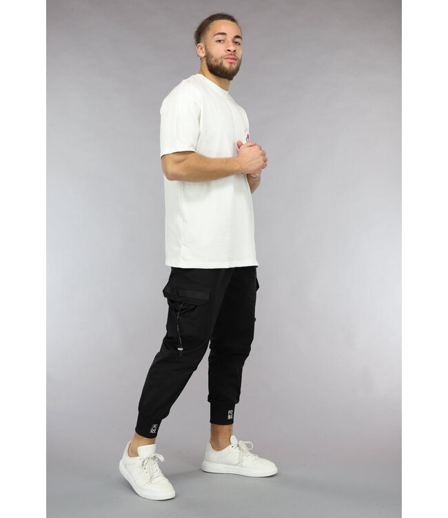 Wit Oversized Heren Shirt met Roos