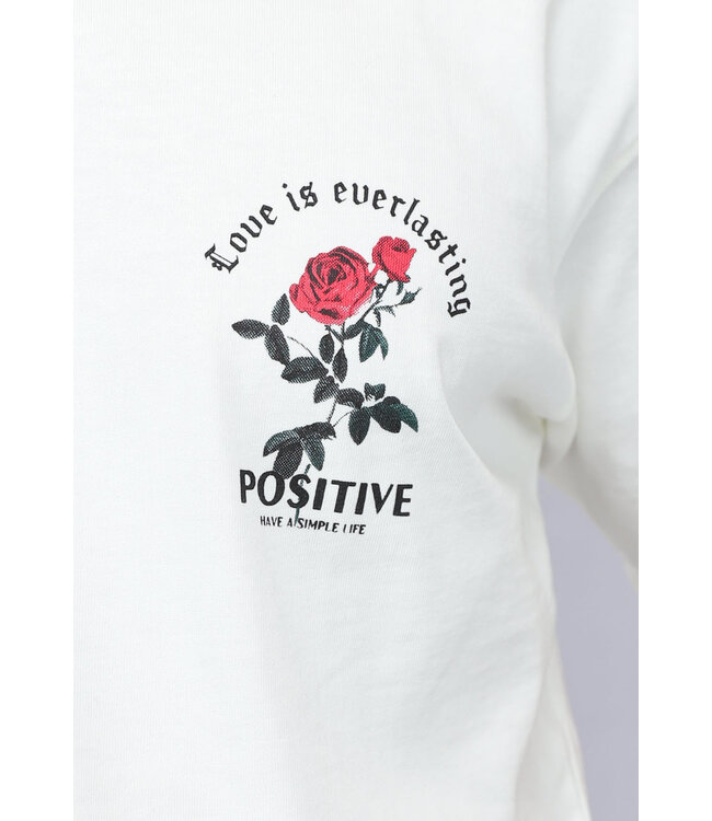 Wit Oversized Heren Shirt met Roos
