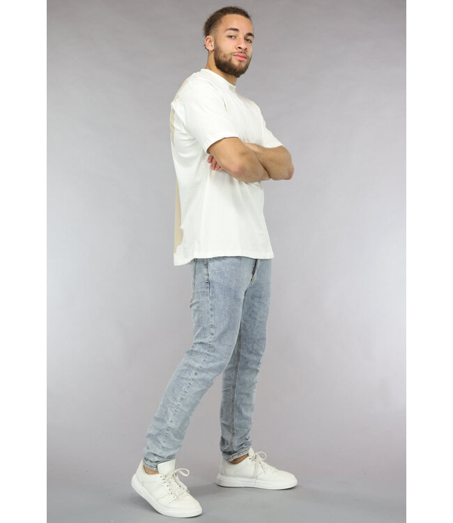Ecru Heren Shirt met Brute Opdruk