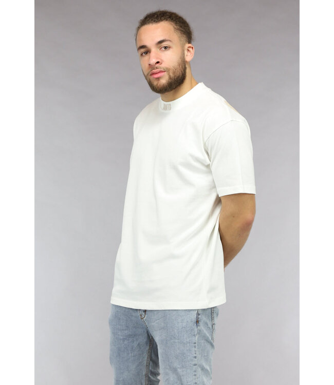 Ecru Heren Shirt met Brute Opdruk