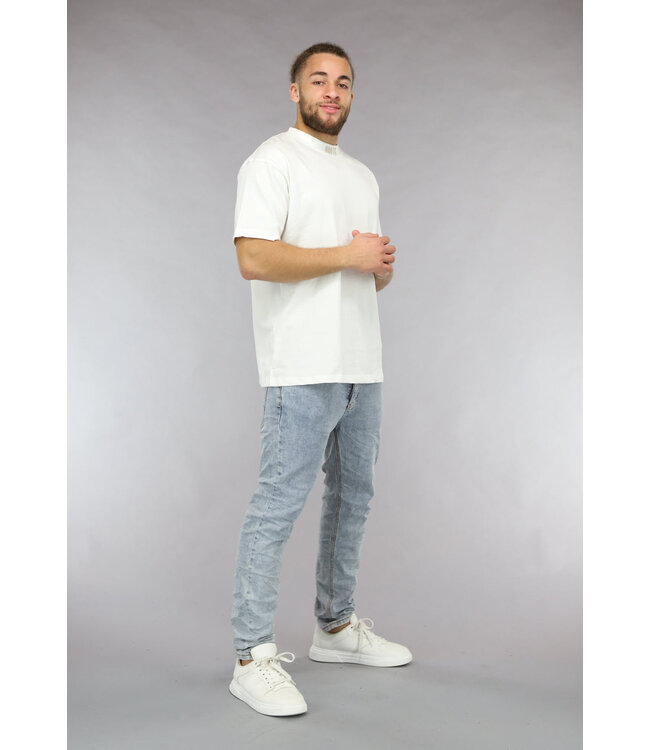 Ecru Heren Shirt met Brute Opdruk