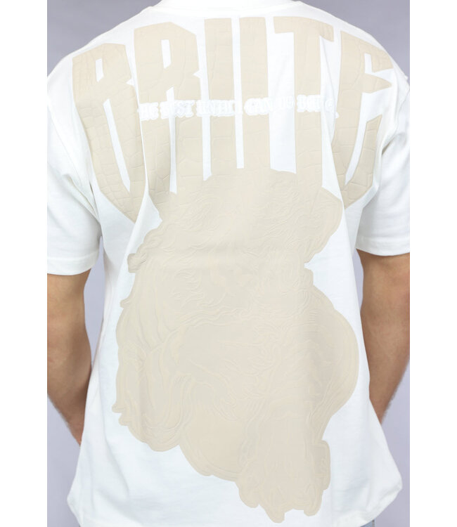 Ecru Heren Shirt met Brute Opdruk