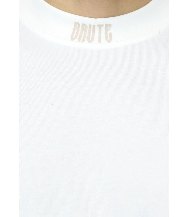 Ecru Heren Shirt met Brute Opdruk