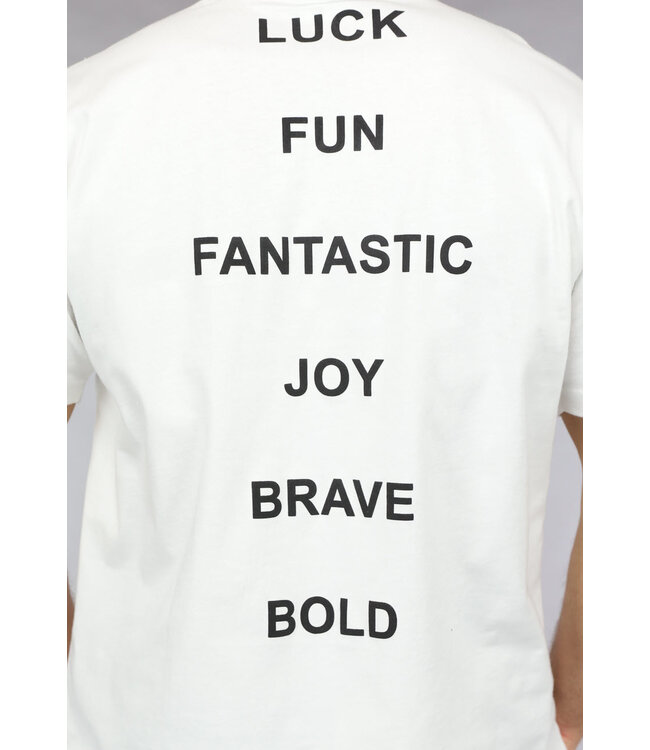 Motivational Heren T Shirt in Ecru