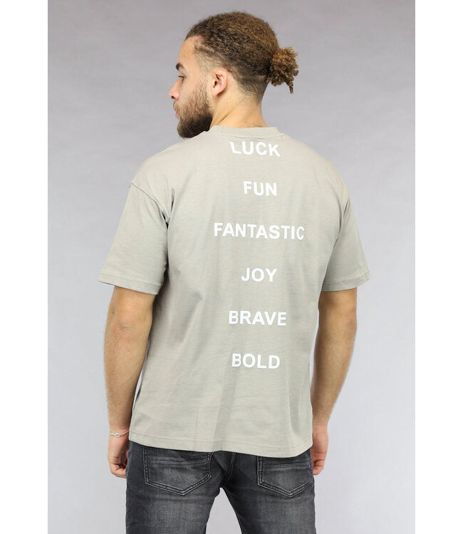 Taupe Heren T Shirt met Quotev