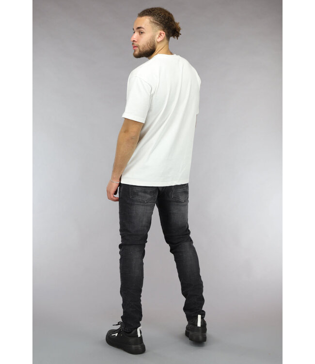 Ecru Heren T Shirt met Roos Design