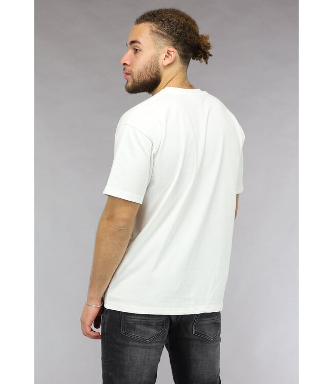 Ecru Heren T Shirt met Roos Design