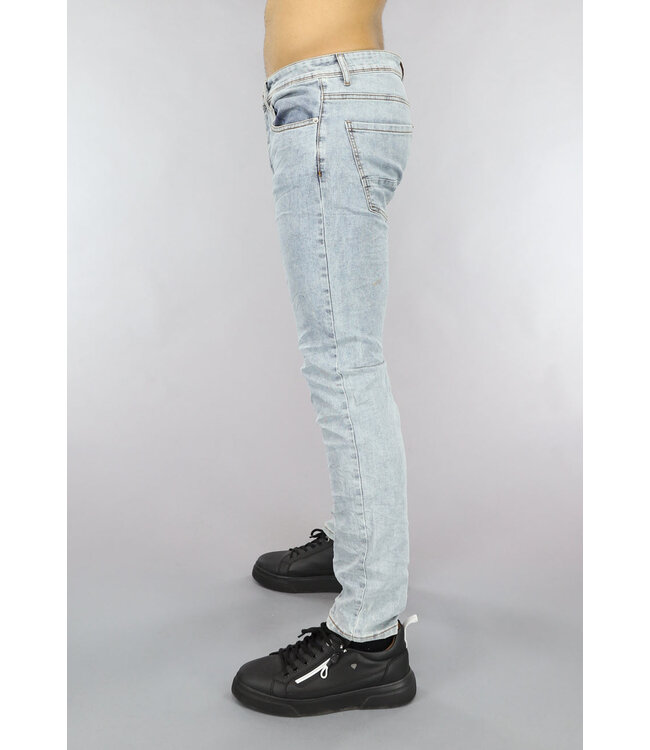 NEW0305 Mannen Skinny Jeans in Lichtblauw