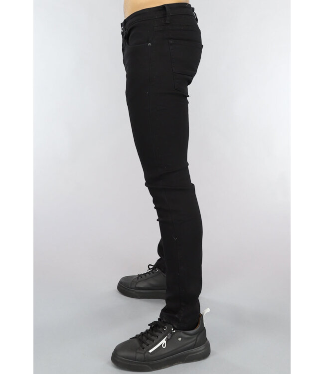 NEW0305 Mannen Skinny Jeans in Zwart