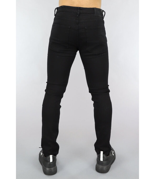 NEW0305 Mannen Skinny Jeans in Zwart
