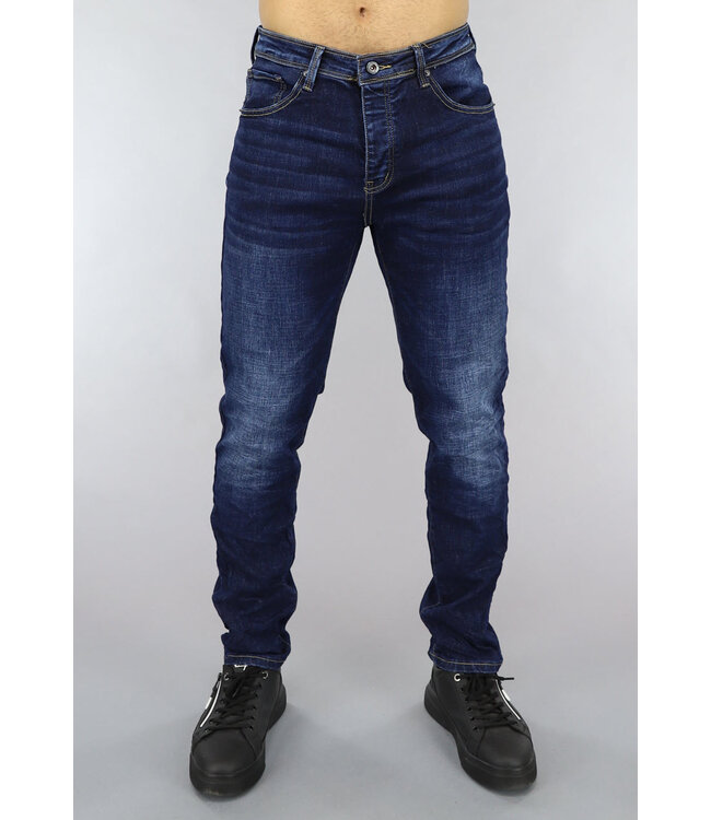 Slim Fit Heren Jeans met Lichte Wassing