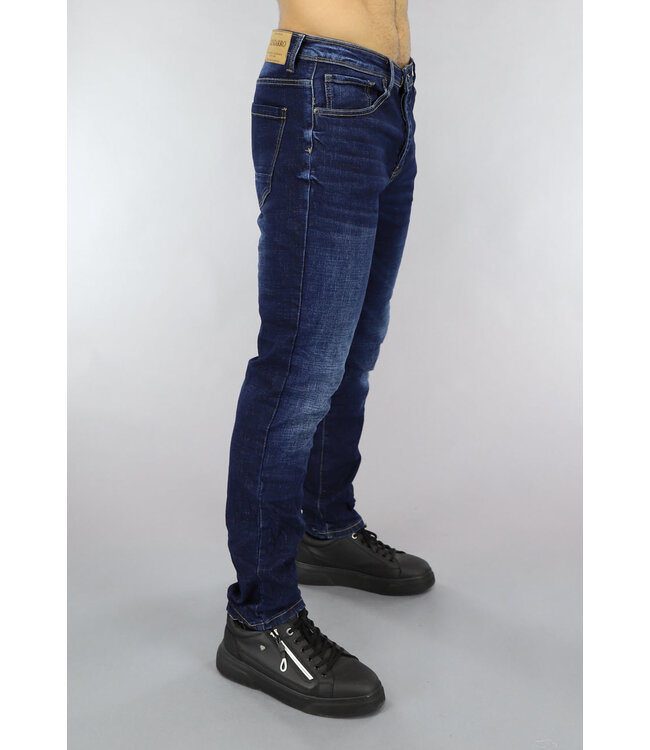 Slim Fit Heren Jeans met Lichte Wassing