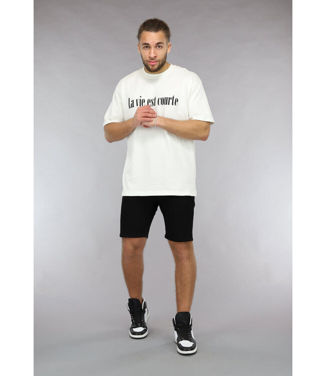 Basic Zwarte Denim Mannen Short