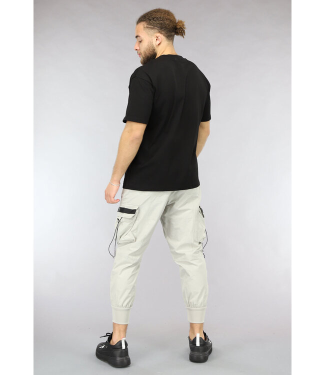 Parachute Stof Cargo Broek met Geborduurde Pijpen