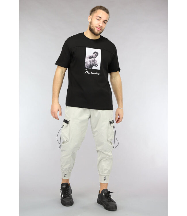 Parachute Stof Cargo Broek met Geborduurde Pijpen