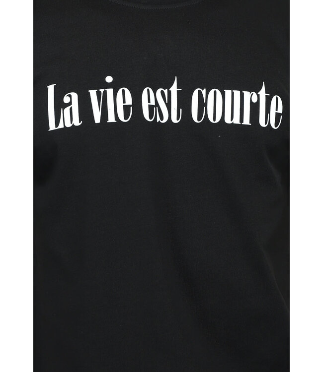 Zwart Mannen La vie est courte T Shirt