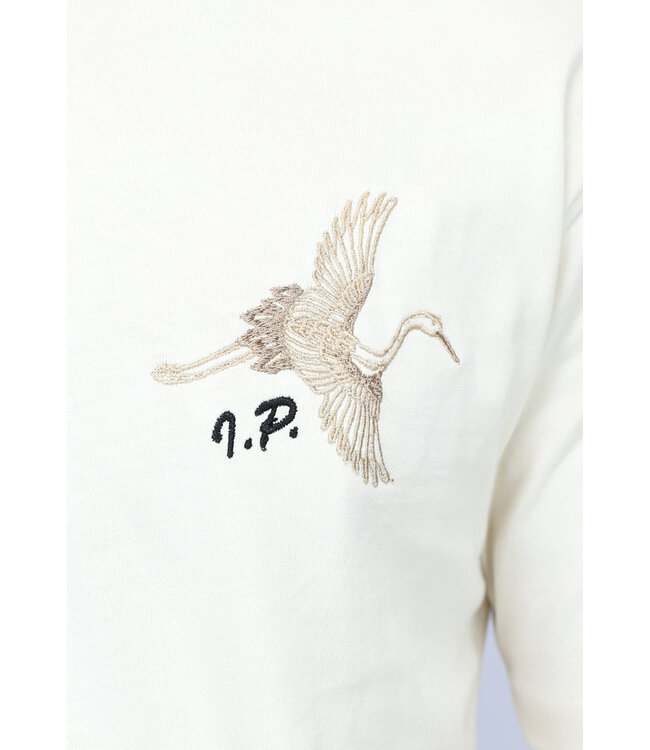 Ecru Heren Shirt met Geborduurde Vogel