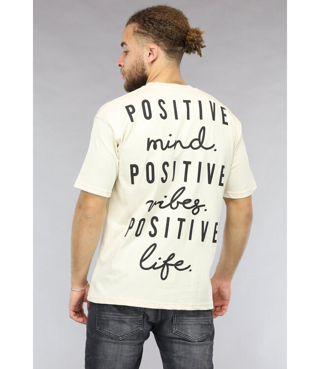 Ecru Loose Fit Motivational Shirt
