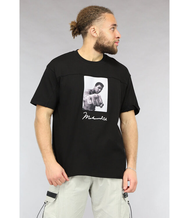 Zwart Heren T Shirt met Bokser