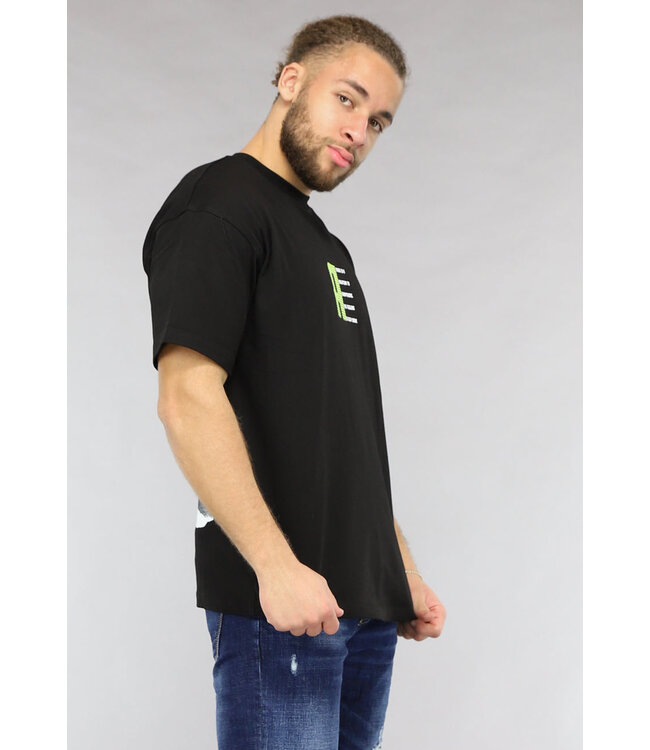 Zwart Mannen Shirt met Butterfly Print