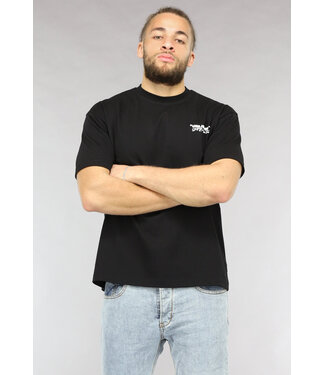 Zwart Heren Shirt in Los Model met Unlimited Tekst