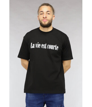 Zwart Mannen La vie est courte T Shirt