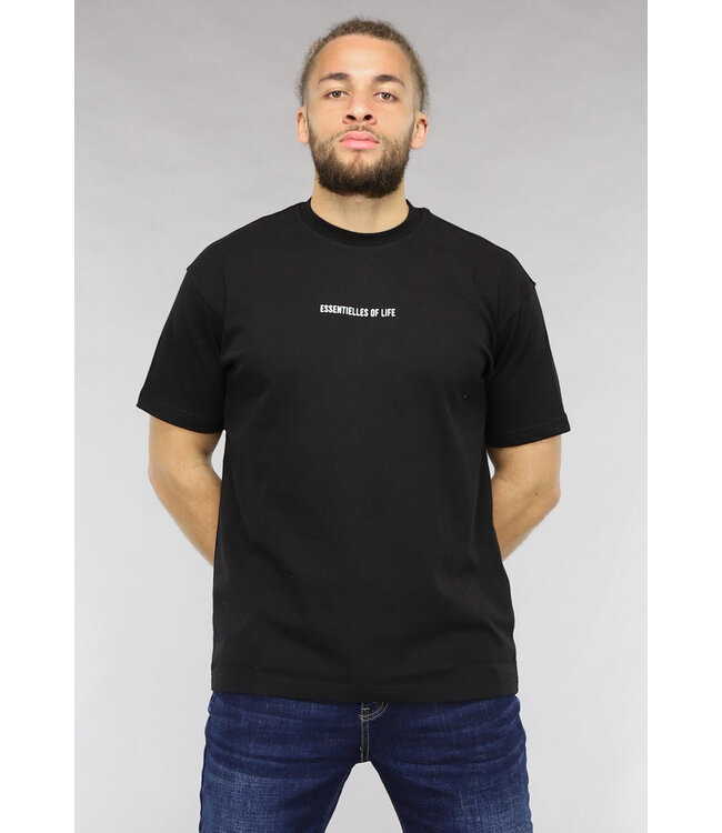 Zwart Heren T Shirt met Essentielles of Life