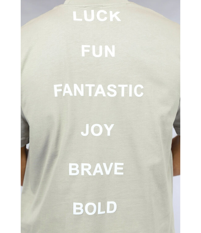 Taupe Heren T Shirt met Quotev