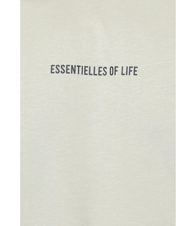 Taupe Heren T Shirt met Korte Mouwen en Tekst
