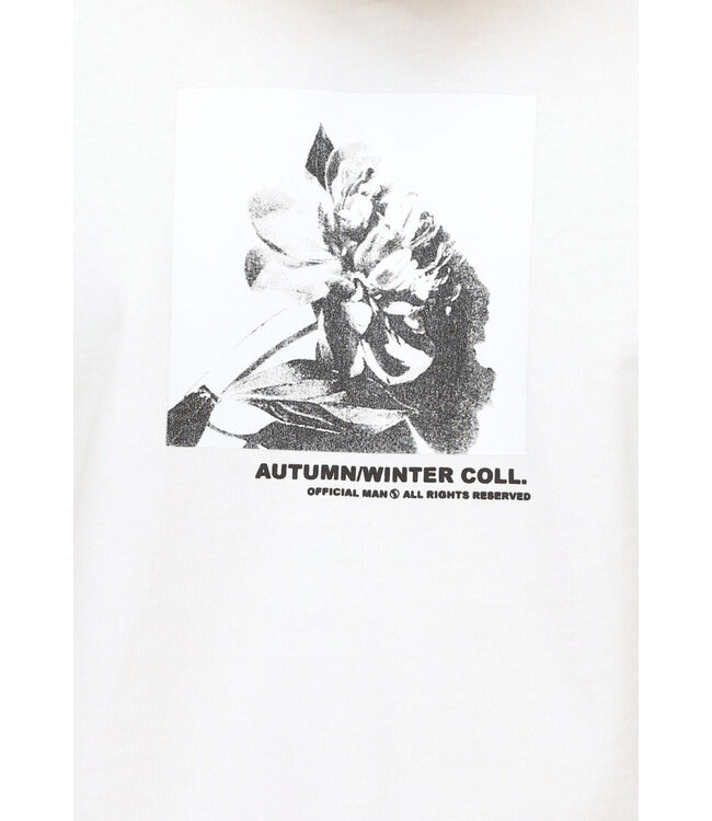 Ecru Heren T Shirt met Roos Design