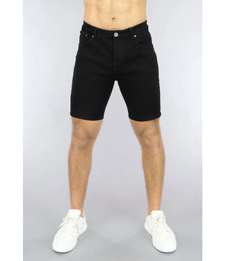 Basic Zwarte Denim Mannen Short