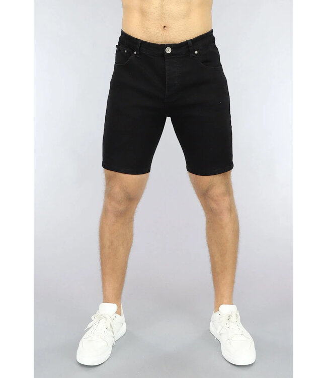 Basic Zwarte Denim Mannen Short