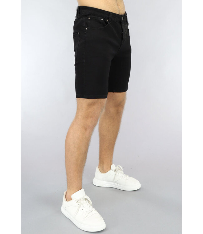 Basic Zwarte Denim Mannen Short