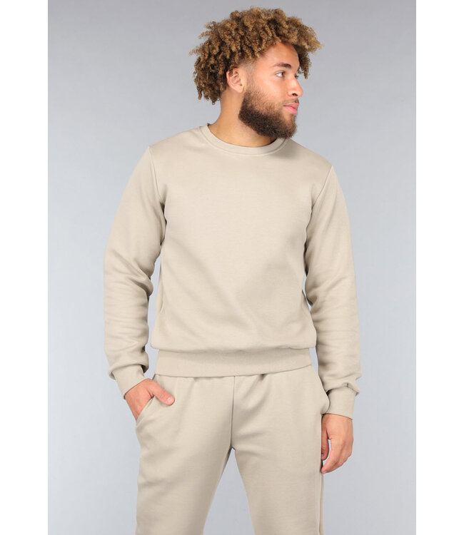 Basic Taupe Heren Tracksuit