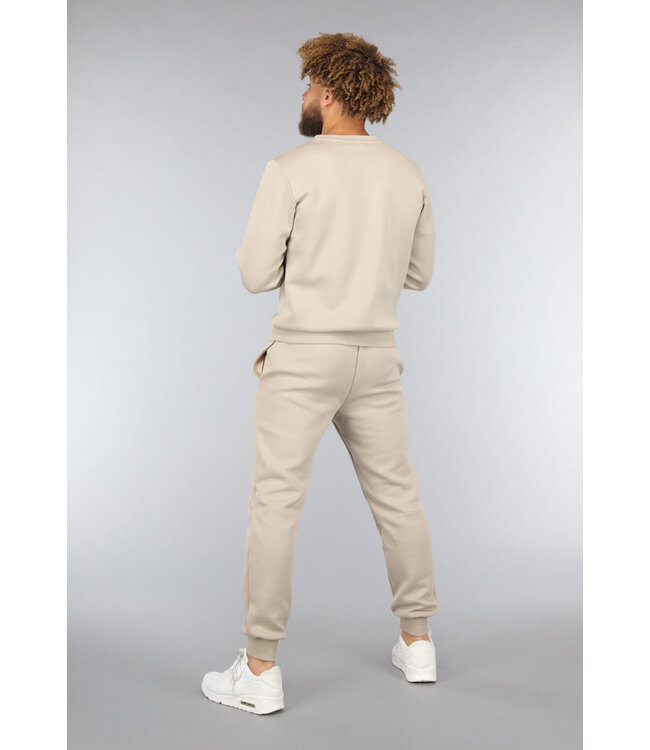Basic Taupe Heren Tracksuit