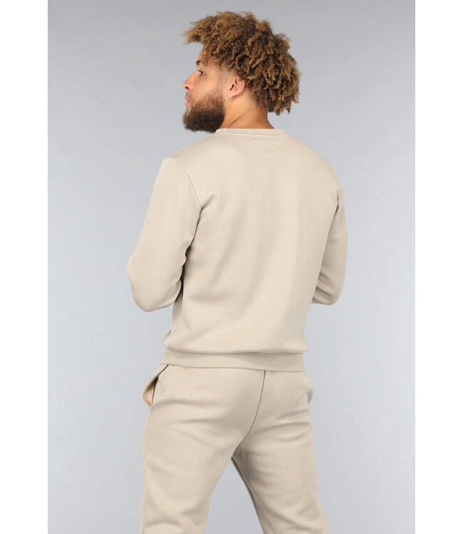 Basic Taupe Heren Tracksuit