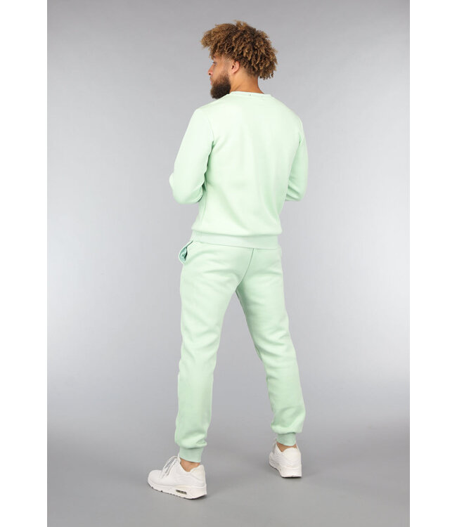 Mintgroene Tweedelige Heren Jogger Set