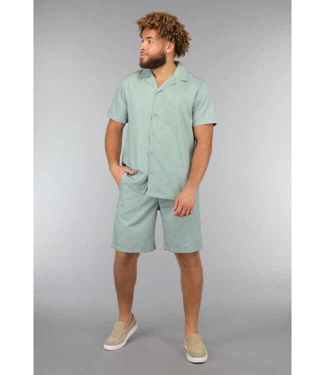 Tweedelige Mintgroene Linnenlook Heren Set