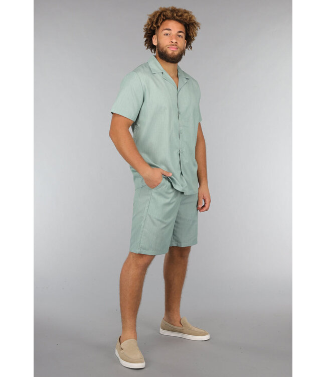 Tweedelige Mintgroene Linnenlook Heren Set