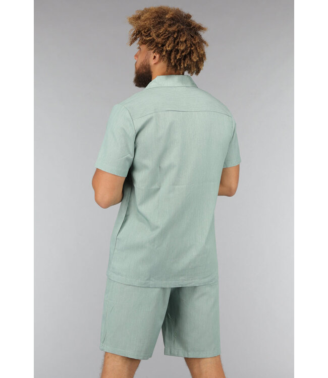 Tweedelige Mintgroene Linnenlook Heren Set
