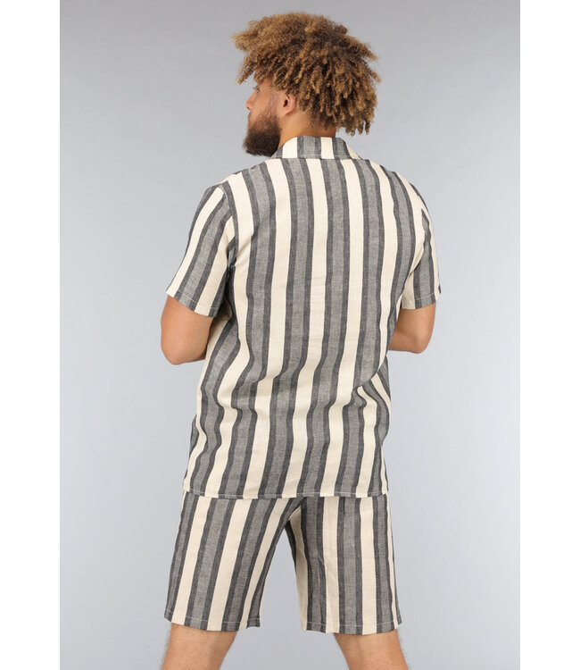 Matching Korte Heren Set met Strepen