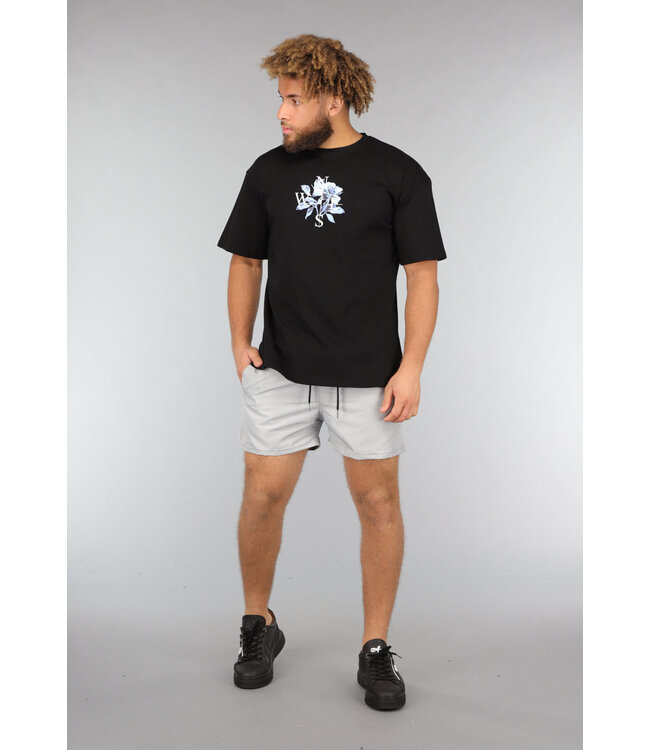 Grijze Heren Zwembroek met Zwarte Touwtjes