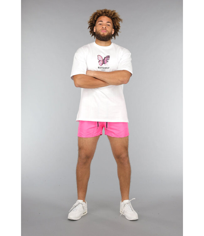 Roze Heren Zwembroek met Zwarte Touwtjes