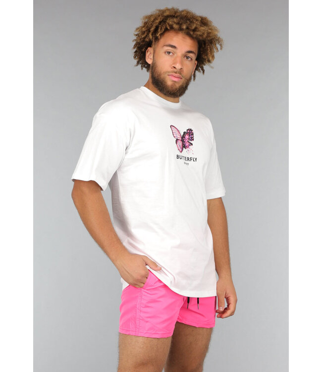 Roze Heren Zwembroek met Zwarte Touwtjes