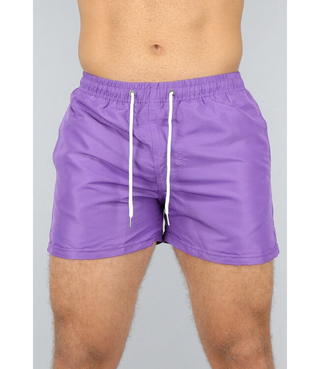 Paarse Heren Zwembroek met Witte Touwtjes